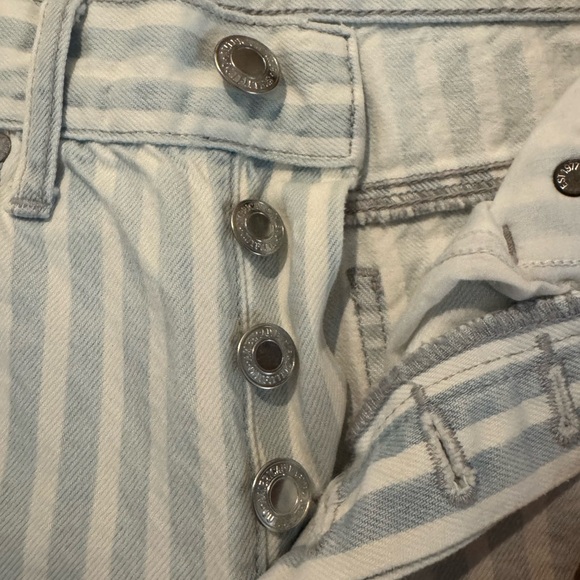 American Eagle Outfitters Blue and White Striped Straight Leg Jeans - Picture 3 of 6